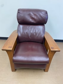 Stickley Oak Leather Recliner