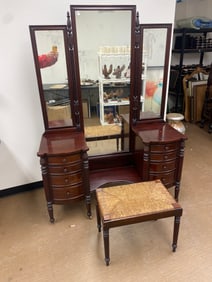 Fancy Mahogany Vanity w/Mirror