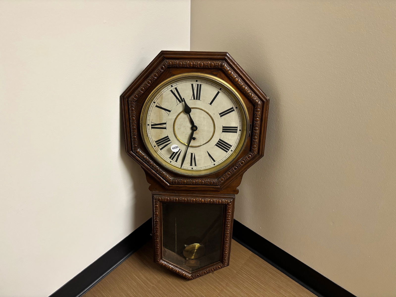 Waterbury Carved Regulator Clock (1 of 4)