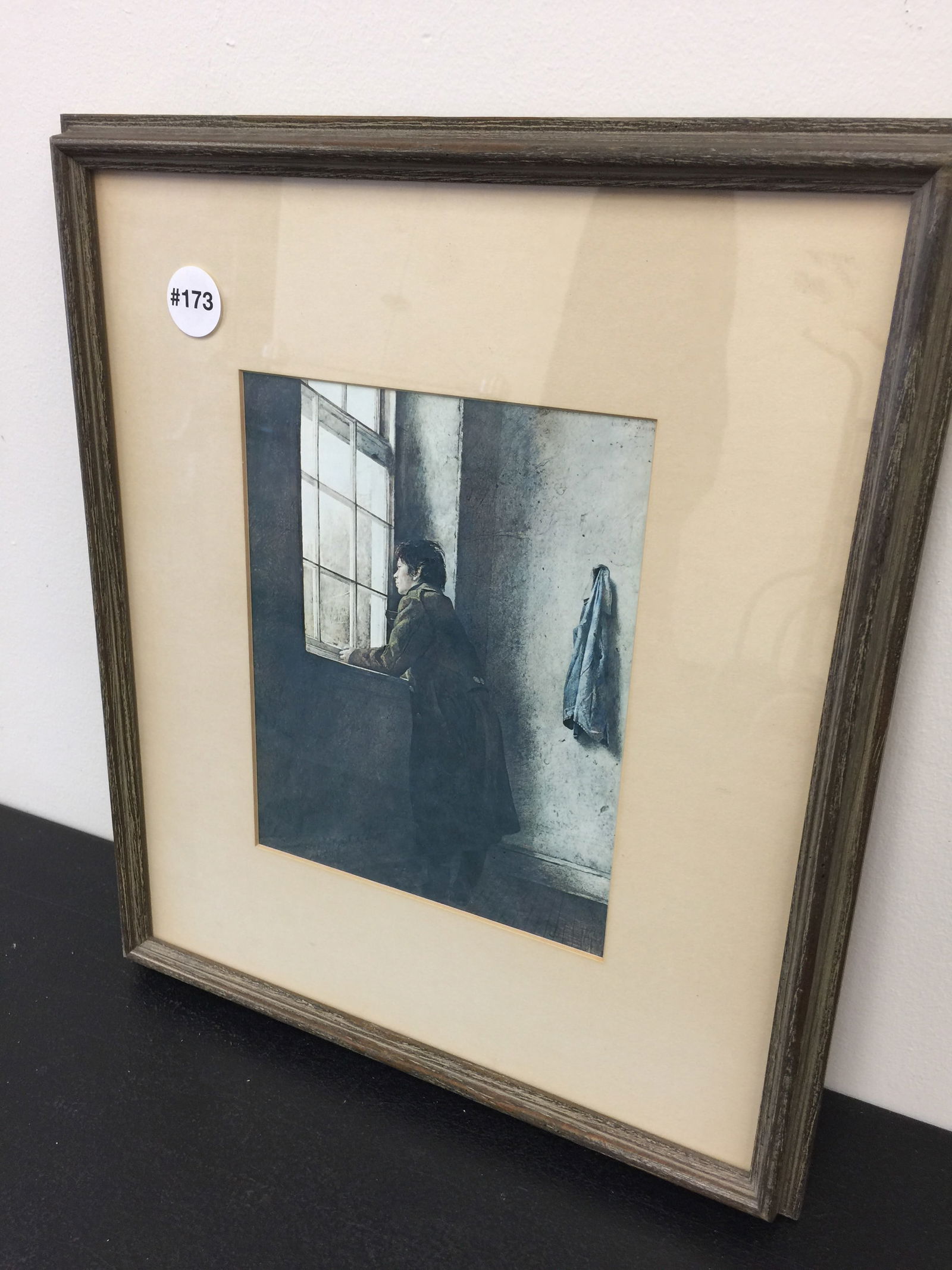 Andrew Wyeth Print: Titled "Icy Storm", frame 13" x 15".