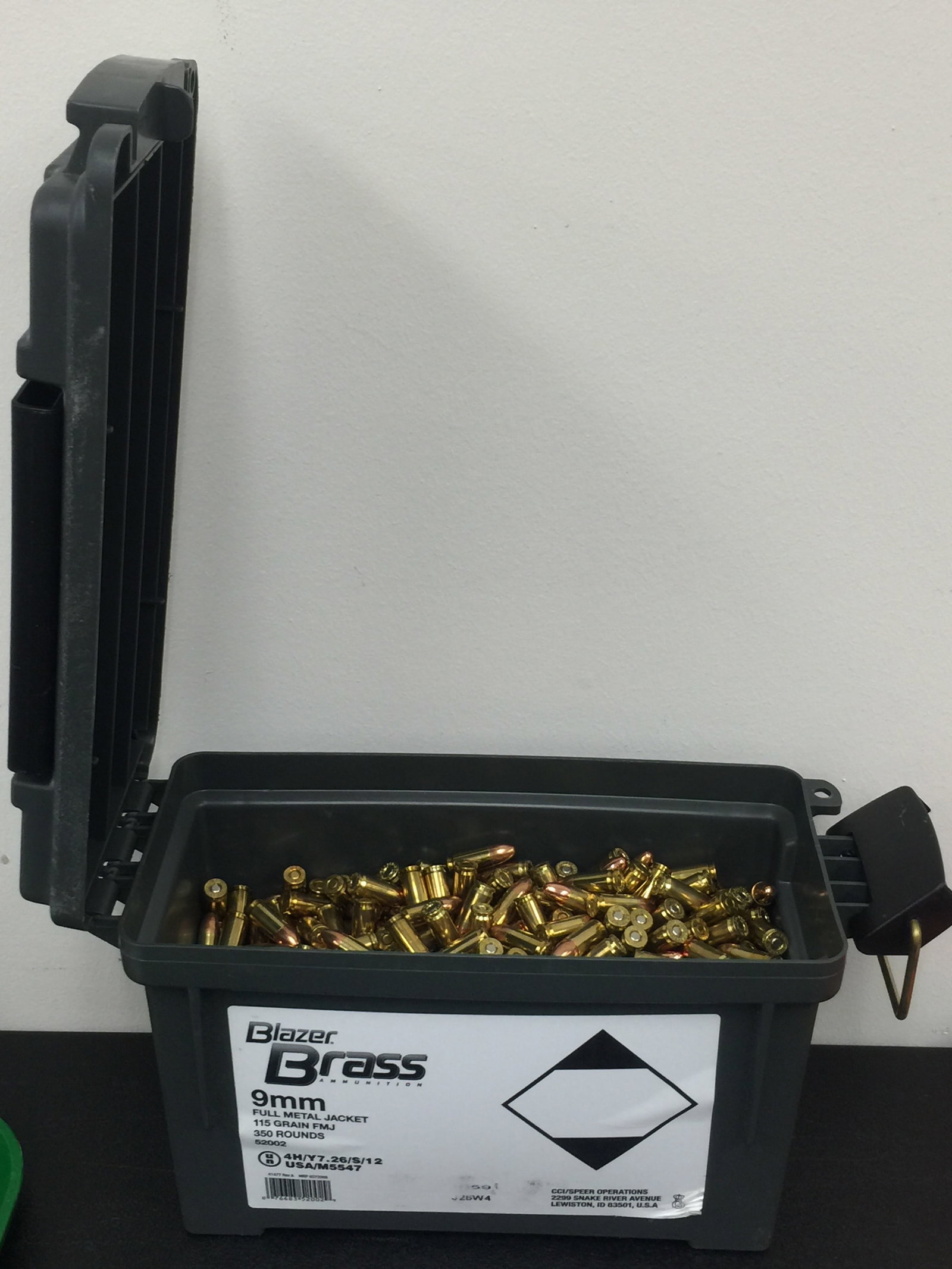 Blazer Brass 9mm Ammo: 115 grain fmj.