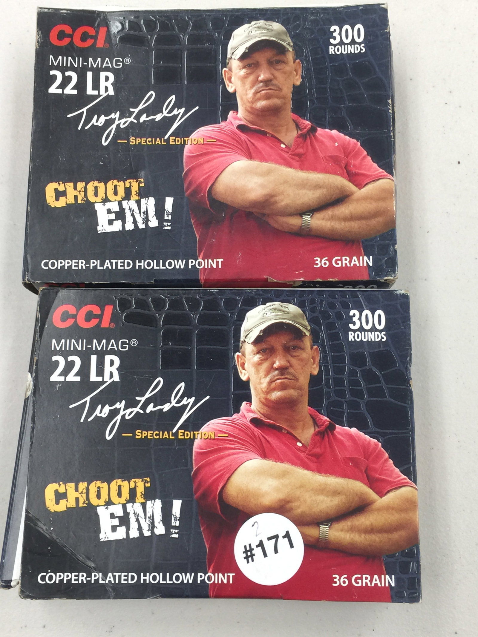 2 Boxes 22 Long Rifle Ammo: Boxes full, 600 rounds total. Troy Landry.
