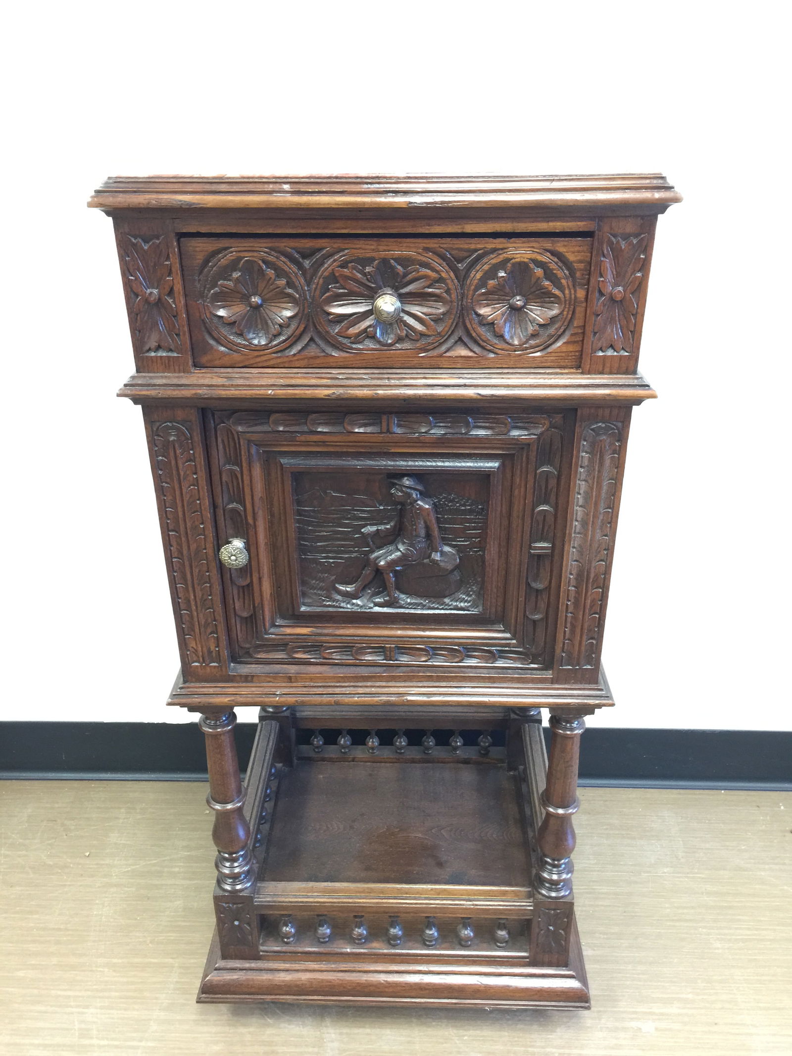 European Carved Antique Marble Top Smoking Stand (1 of 8)