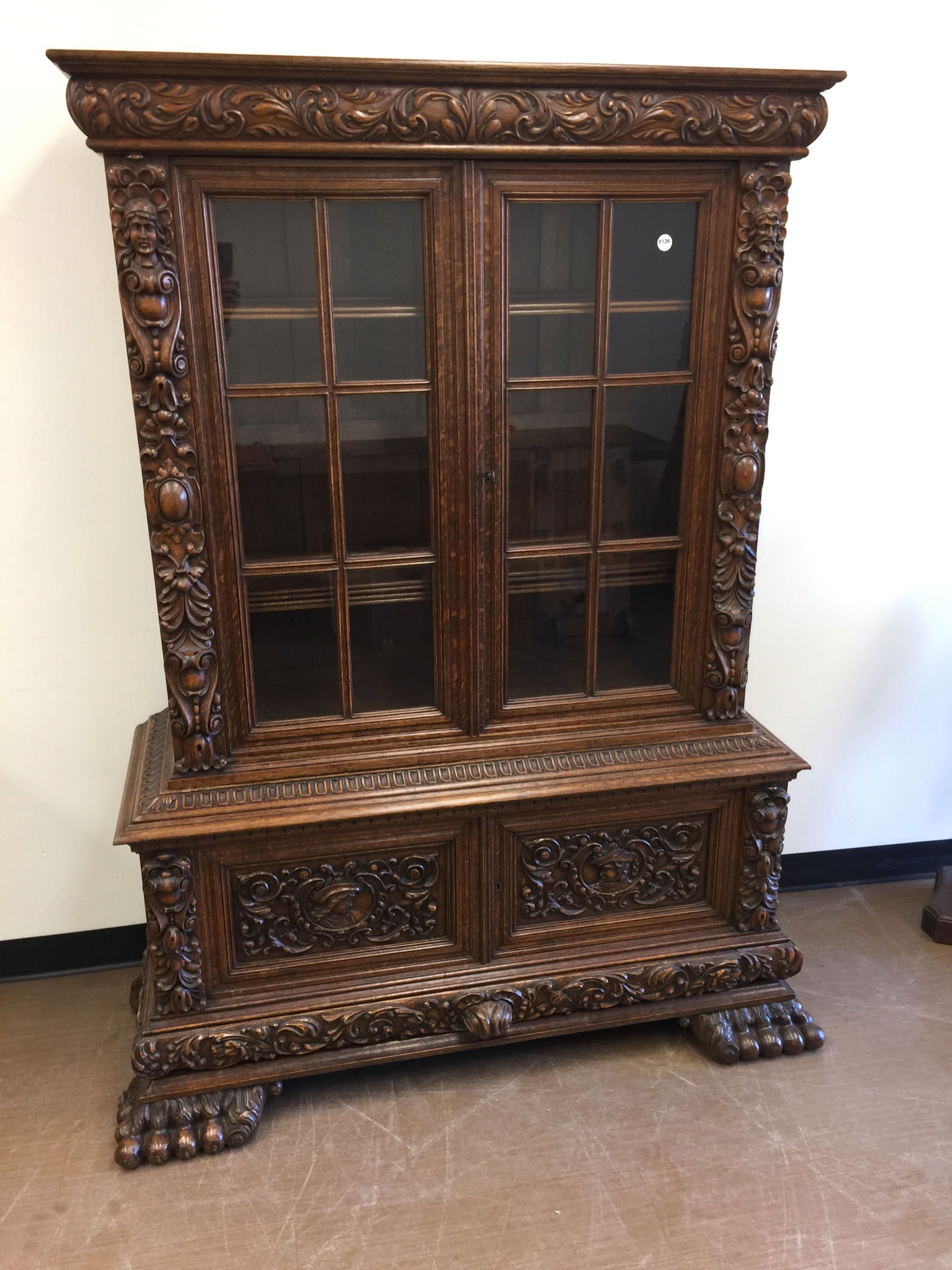 European Carved Antique  Bookcase (1 of 10)