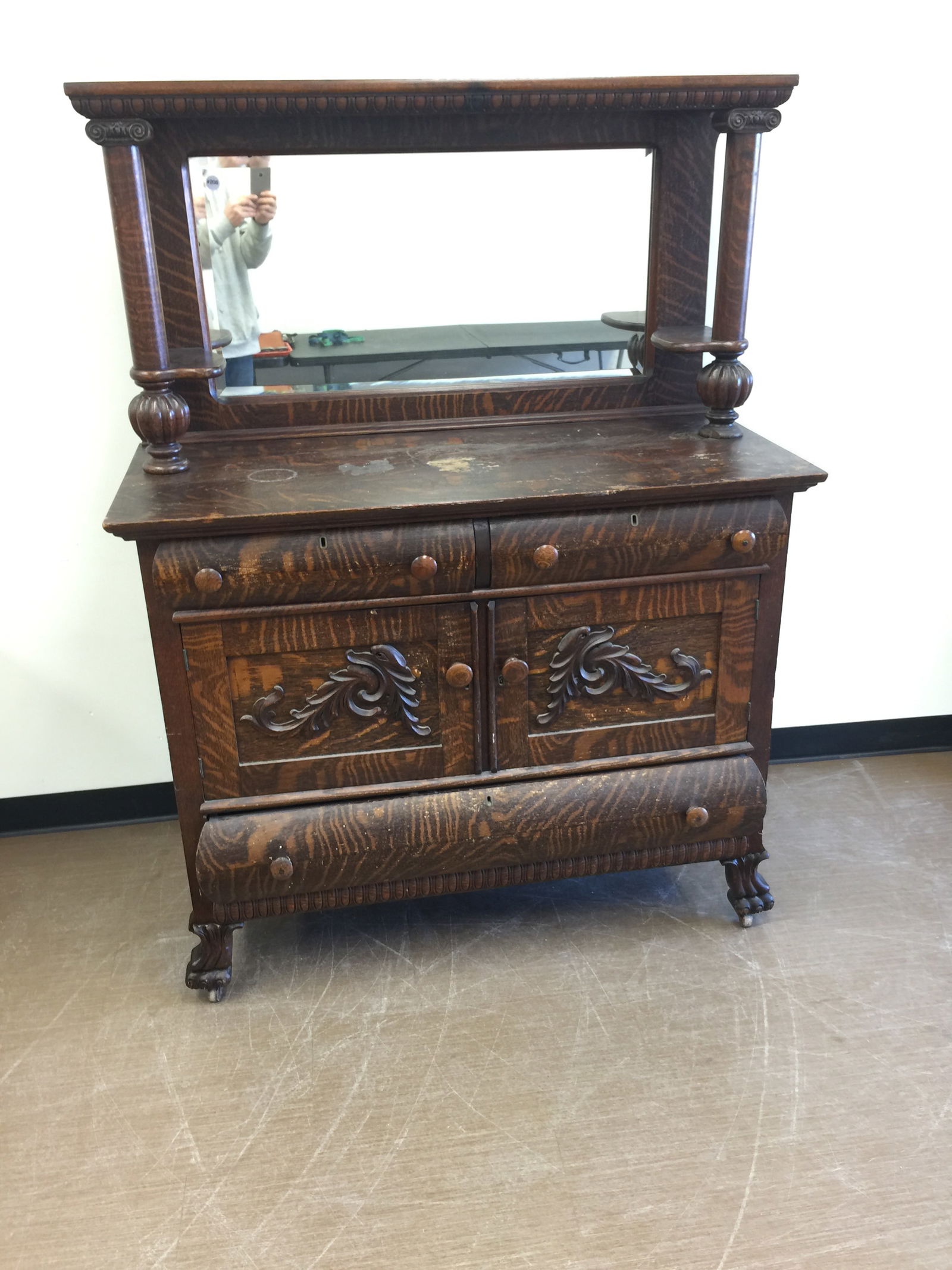 Antique Oak Sideboard (1 of 8)