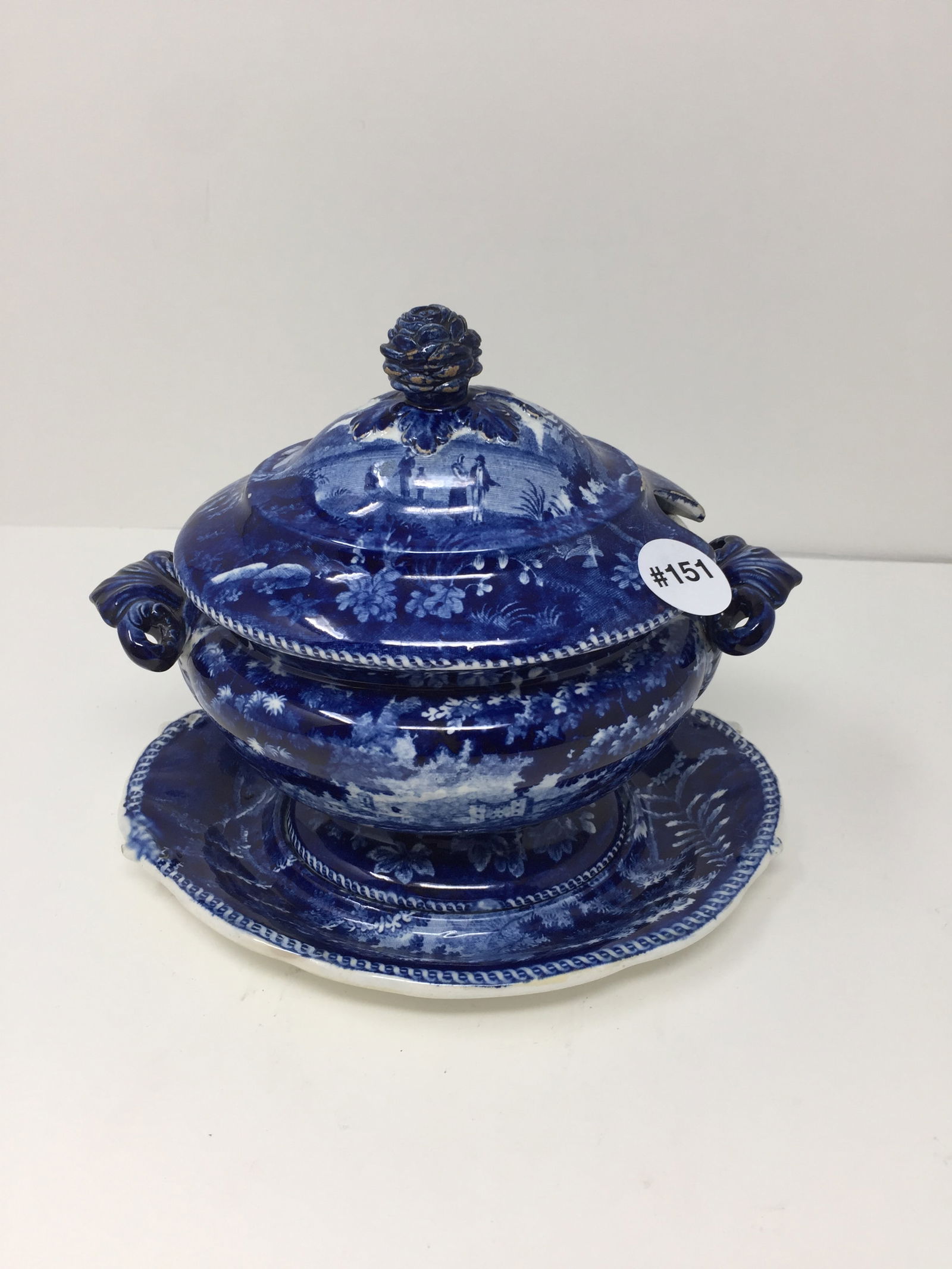 Woods Blue Staffordshire Tureen with Underplate (1 of 7)