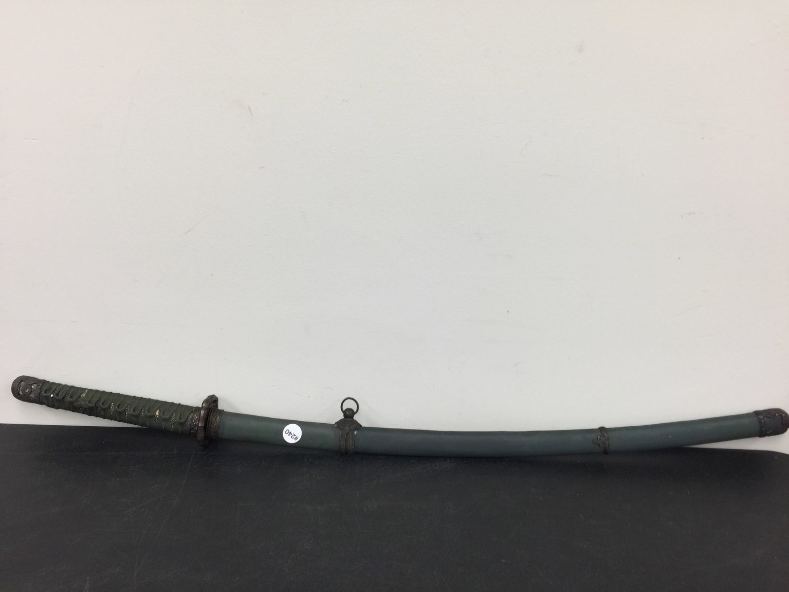 Sword: Japanese style, decoration on blade. 41"L.