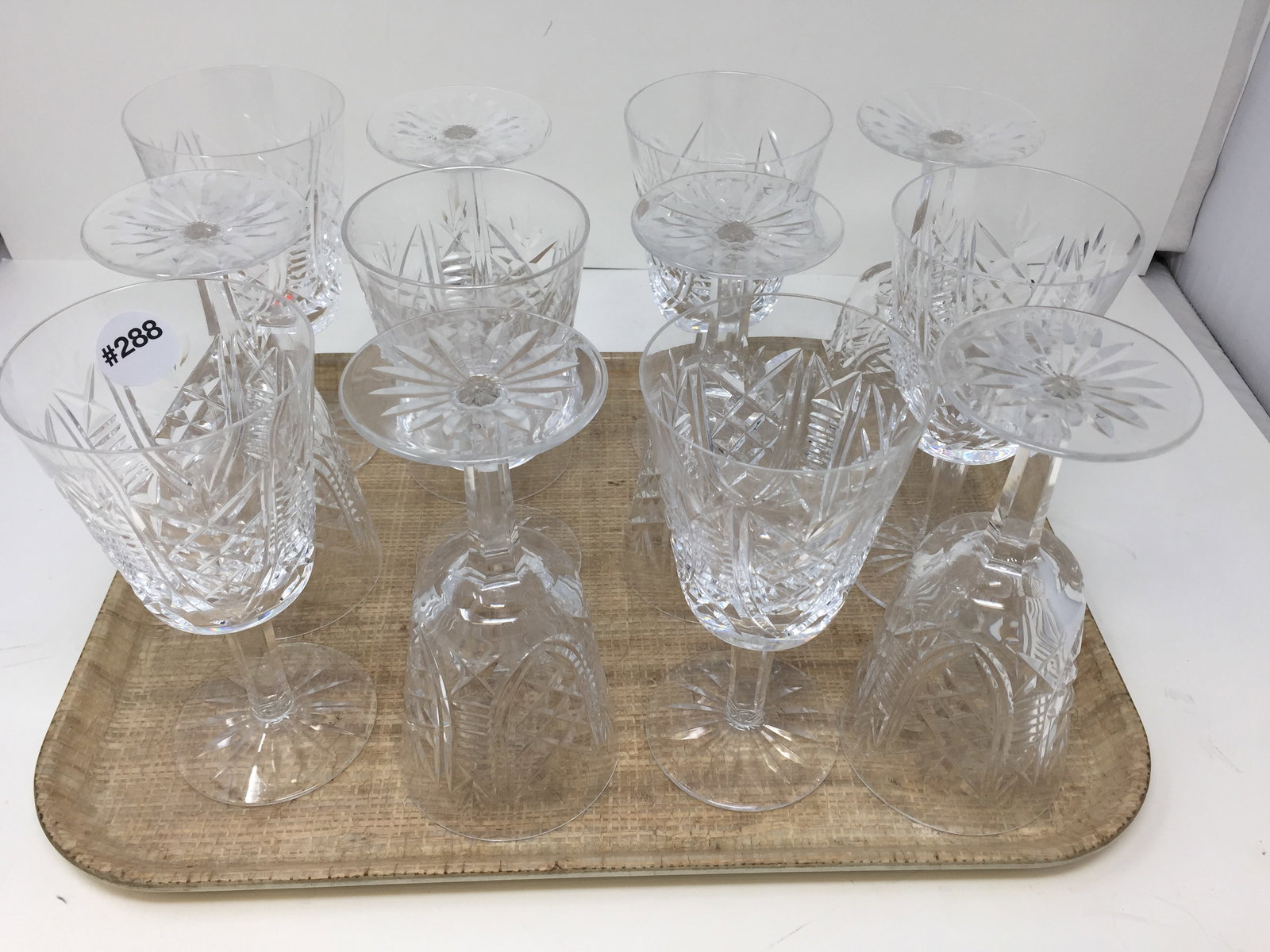 (12) Waterford Clare Cut Crystal Wine Goblets: all marked, 7"H.