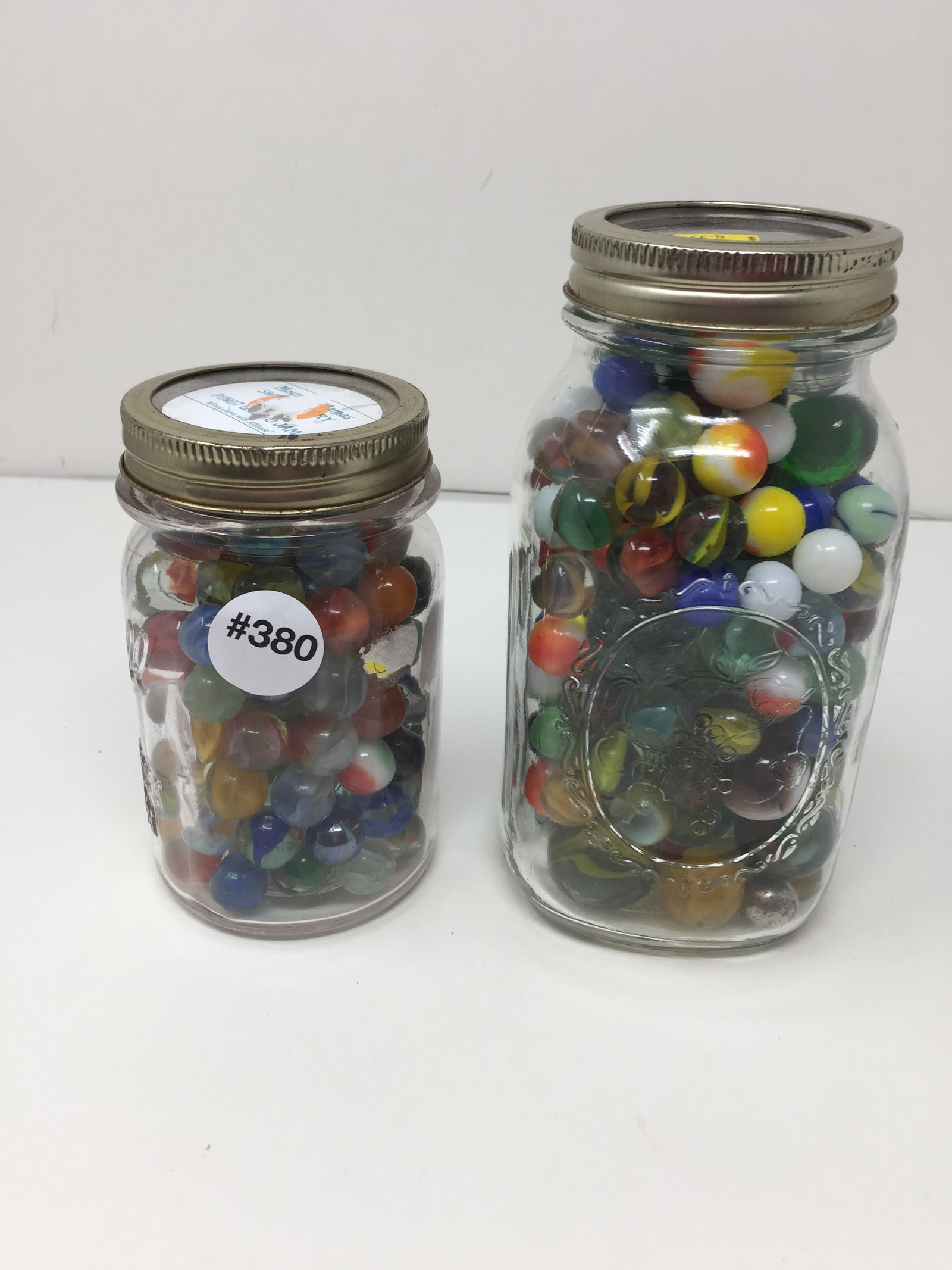 2 Jars of Marbles: Tallest jar 7".