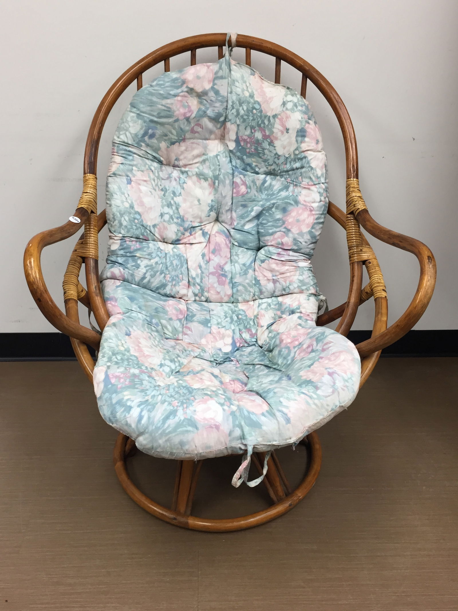 MCM Rattan Swivel Chair (1 of 6)