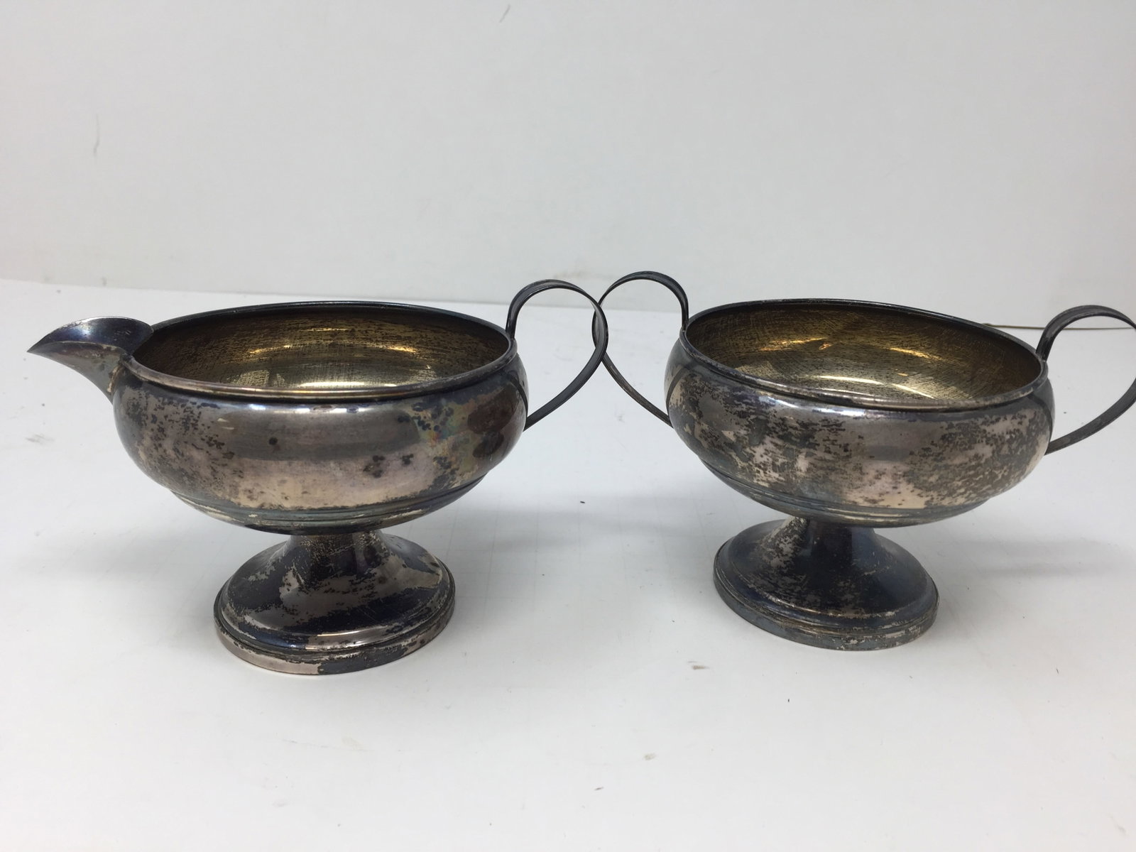 Sterling Creamer & Sugar: weighted 6.88 ozt