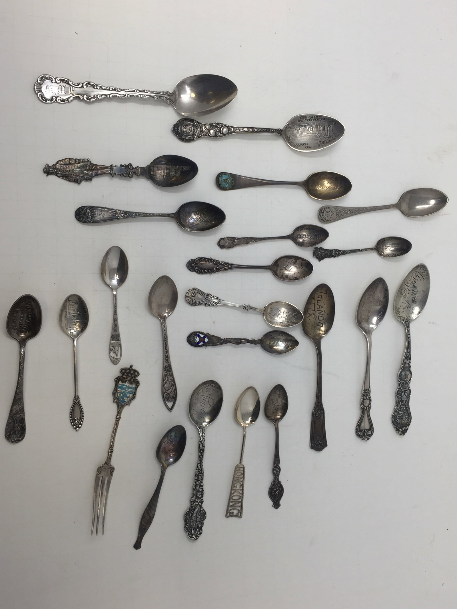 Lot of Sterling Silver Souvenir Spoons: 8.32 ozt