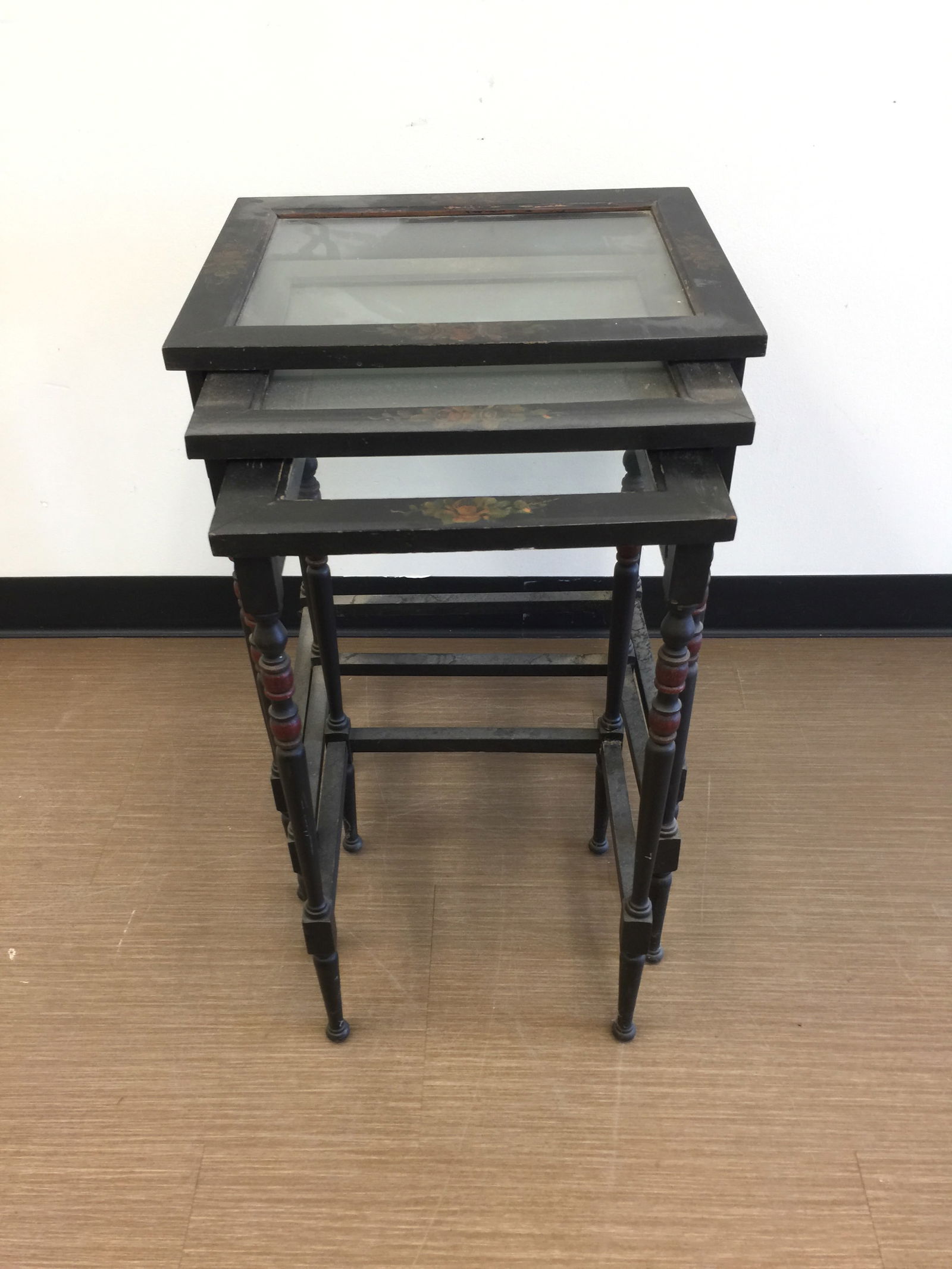 Nest of Paint Decorated Tables (1 of 7)