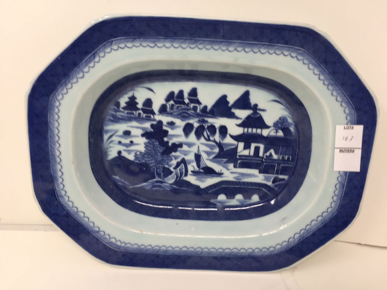 Canton Blue on White Deep Well Platter (1 of 2)