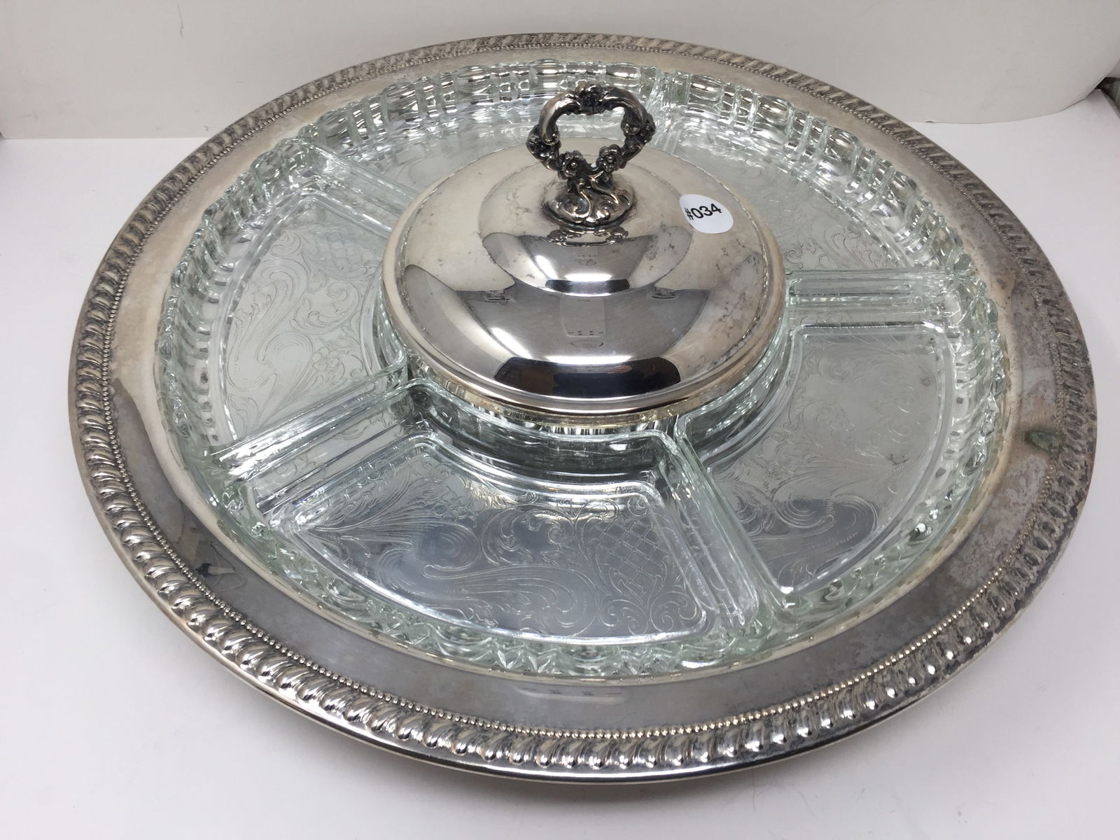 Silver Plate Lazy Susan (1 of 4)