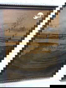 Early 20thC Mixed Media Country Scene