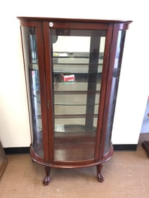 Mahogany Curved Glass China Cabinet
