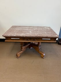 Antique Marble Top Coffee Table