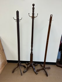 (3) Antique Clothes Trees