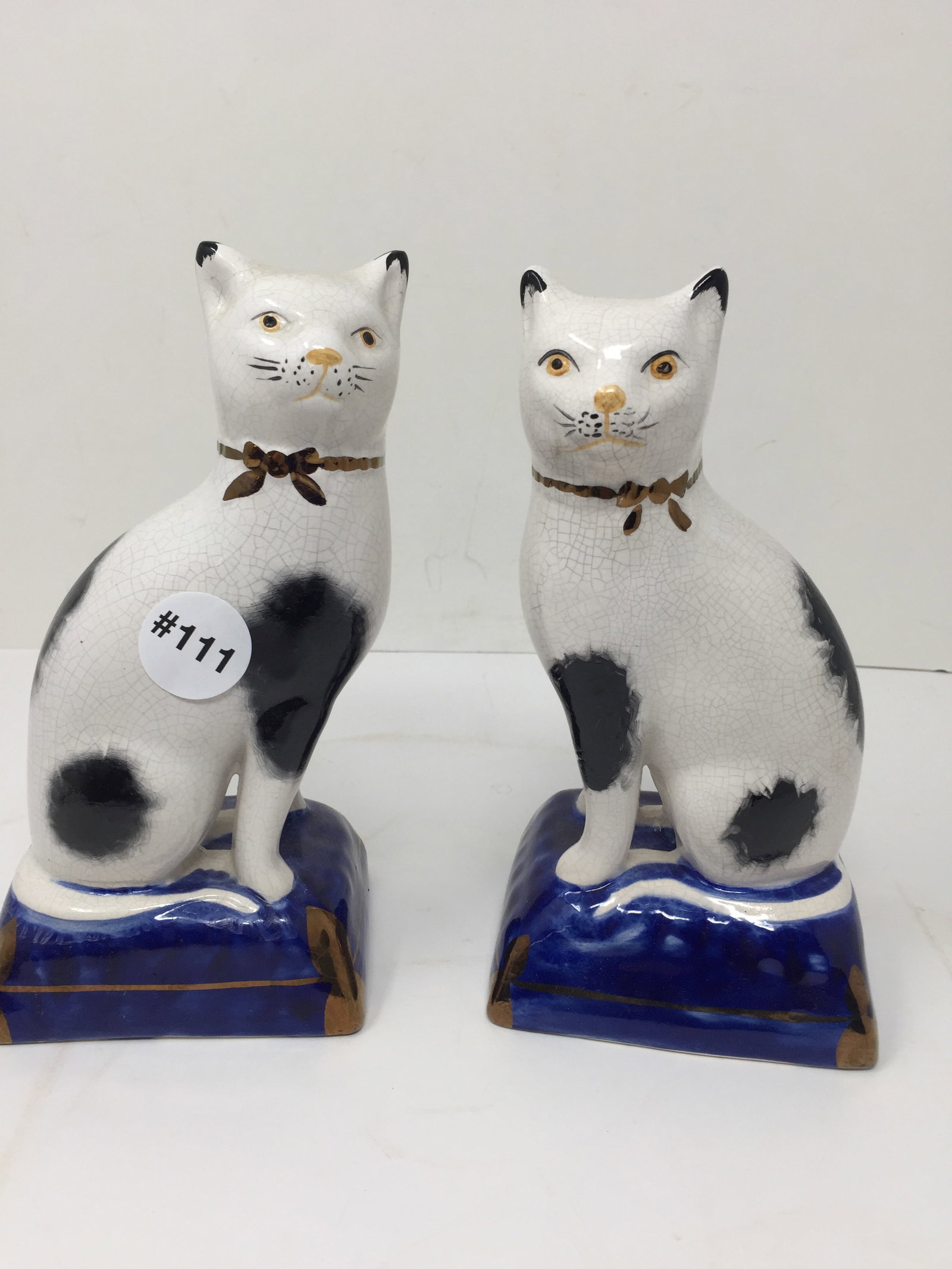 Staffordshire Style Cats: 8"H.