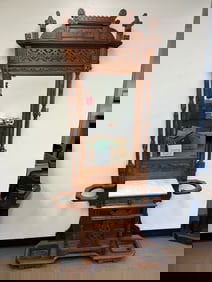 Victorian Marble Top Hall Tree