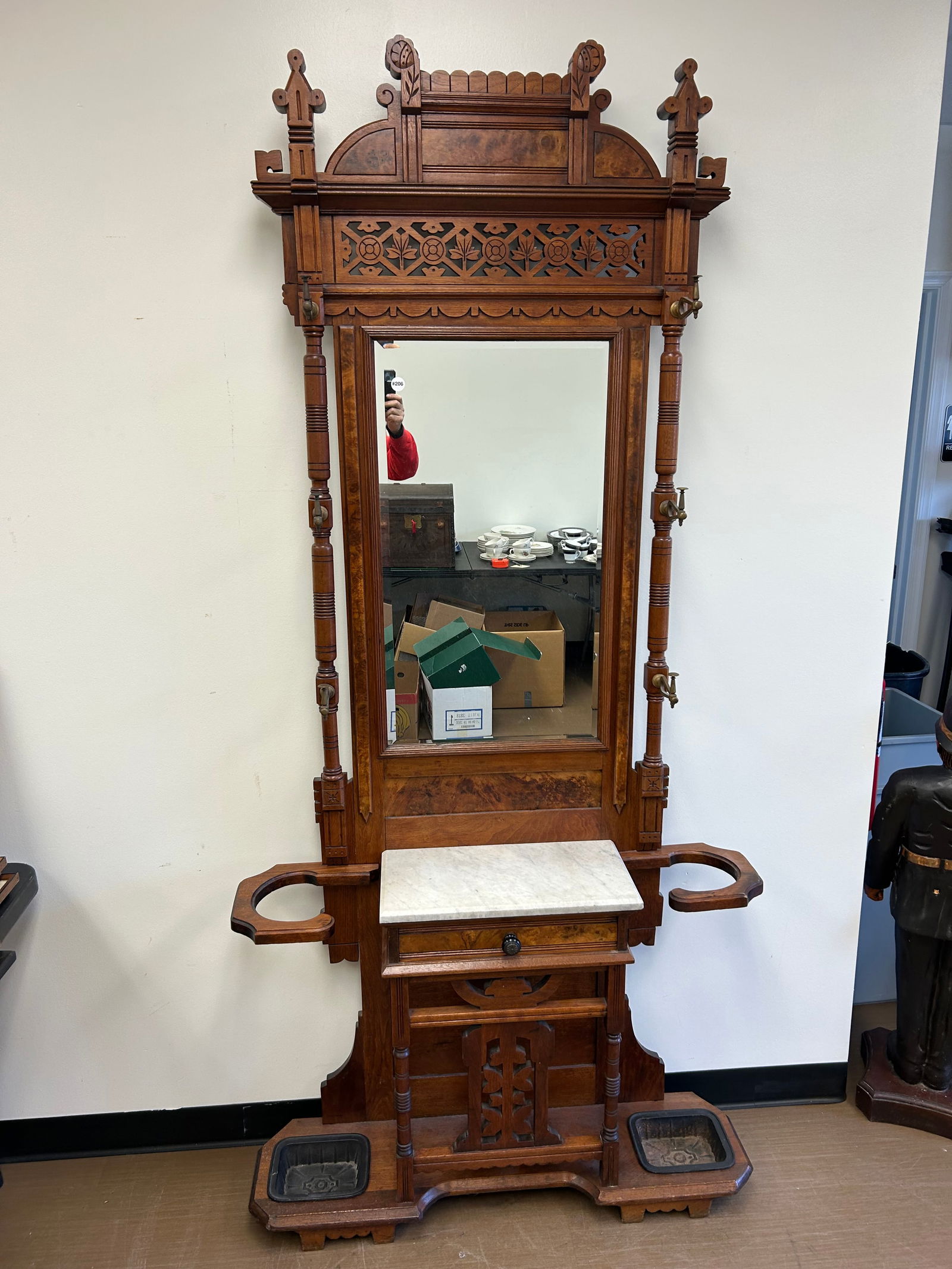 Victorian Marble Top Hall Tree (1 of 9)