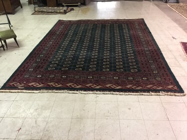 Room Size Green Bokhara Carpet