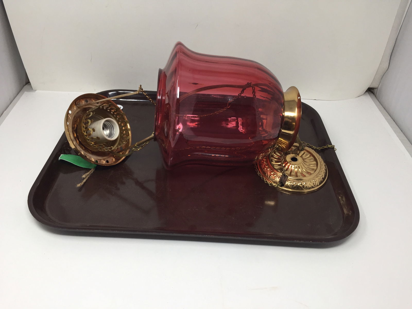 Antique Hanging Glass Lamp (1 of 4)