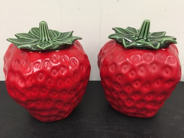 Pair McCoy Strawberry Cookie Jars