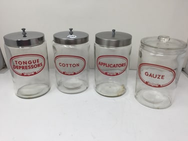 Glass Medical Supply Jars
