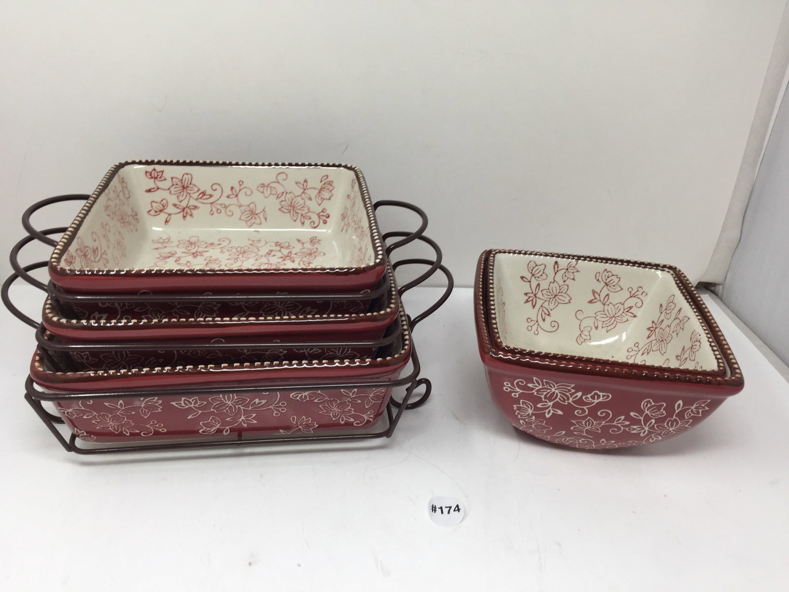 Set of Temp-Tations by Lenox: three graduated serving dishes, largest 9"x9".