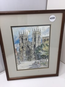 Signed Watercolor "York Minster"