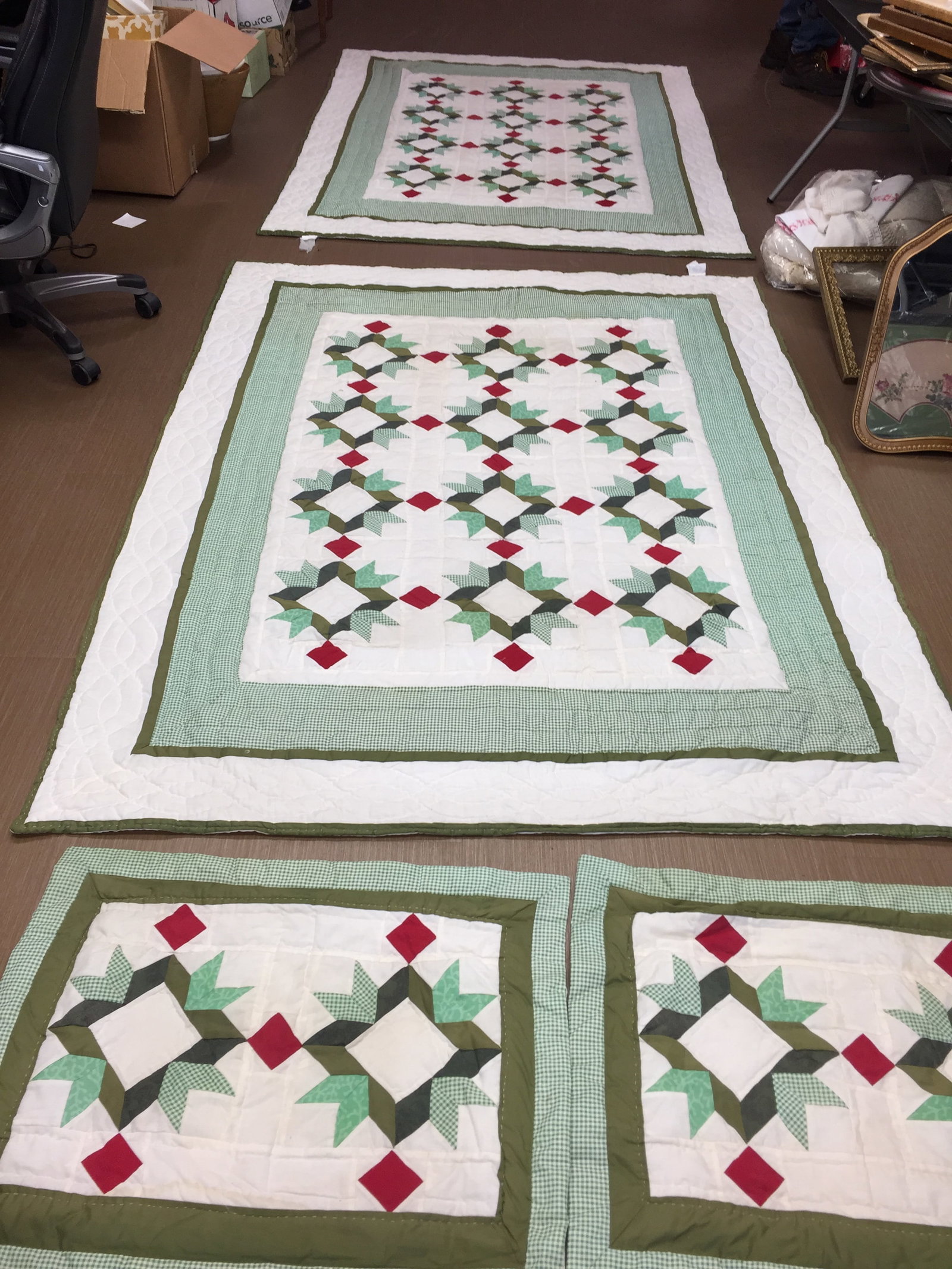 Pair of Quilts & Pillow Shams: Quilts 64" x 86".