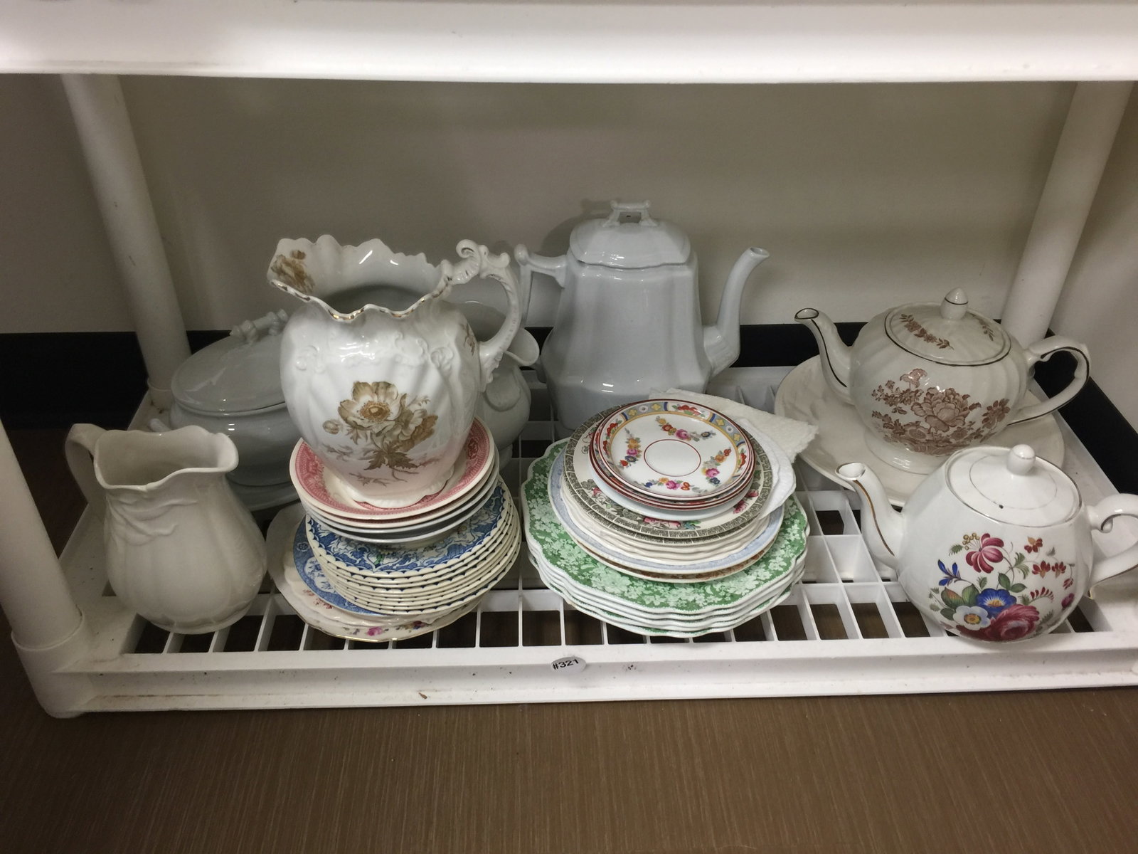 White Ironstone and Antique China: various sizes and makers, see photos.