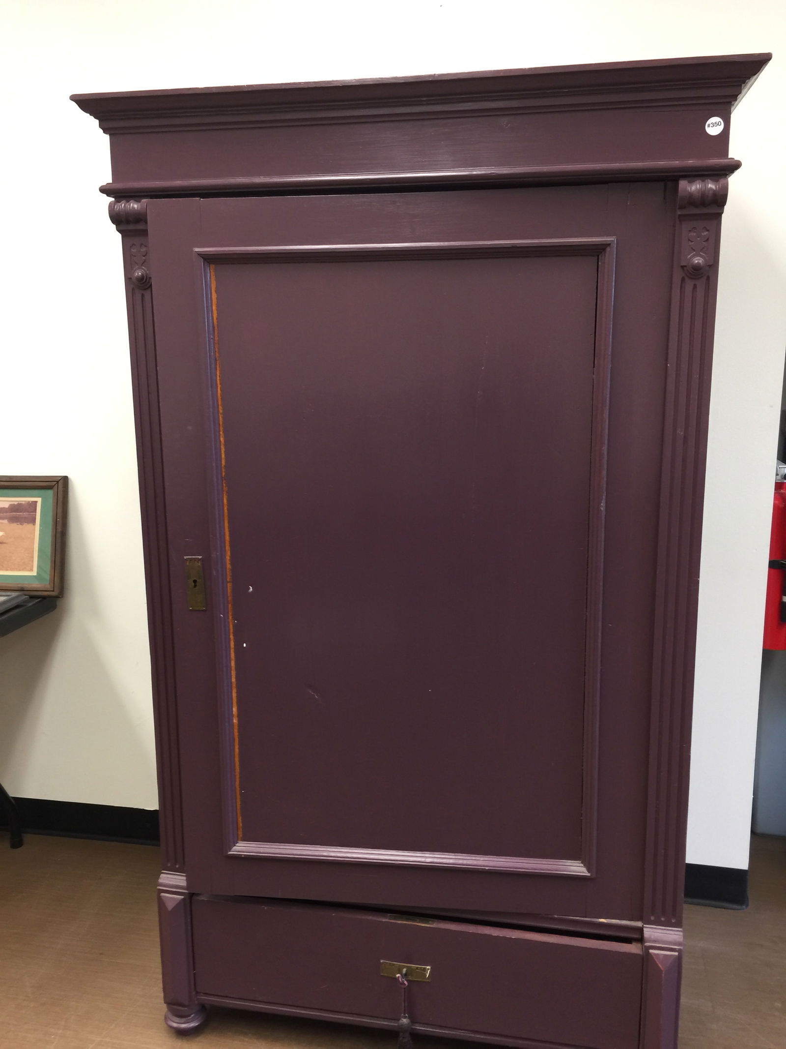 Antique One Door Pine Cupboard (1 of 4)