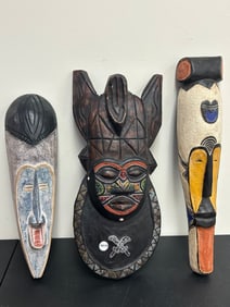 3 African Carved Masks
