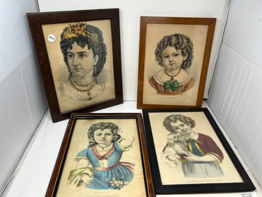 4 Currier & Ives Prints