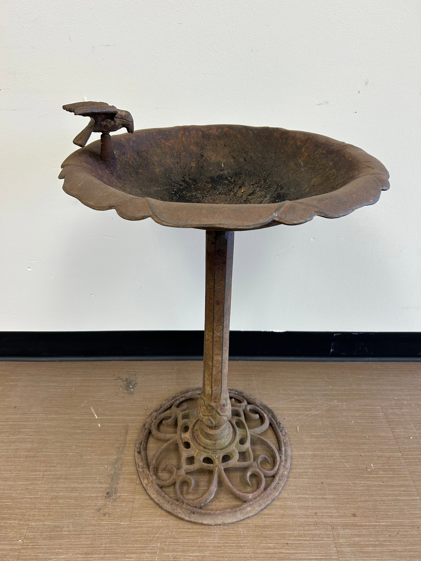 Cast Iron Bird Bath: 31"x 20" round.