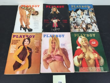 (6) 1972 Playboy Magazines