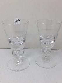 2 Steuben Clarett Wine Glasses