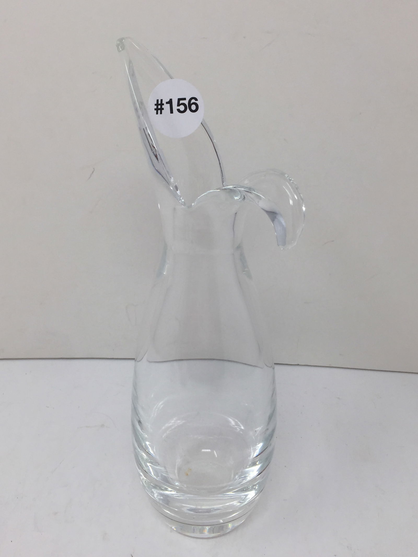 Steuben Sheared Rim Vase: Engraved on base. 10" H.