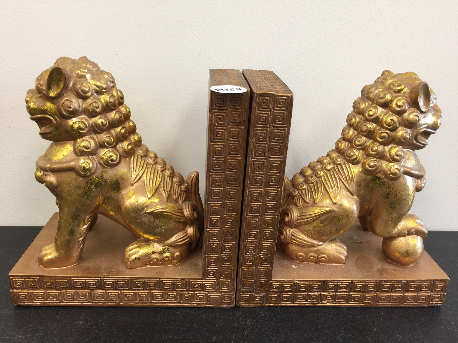 Pair of Gilt Foo Dog Bookends (1 of 3)