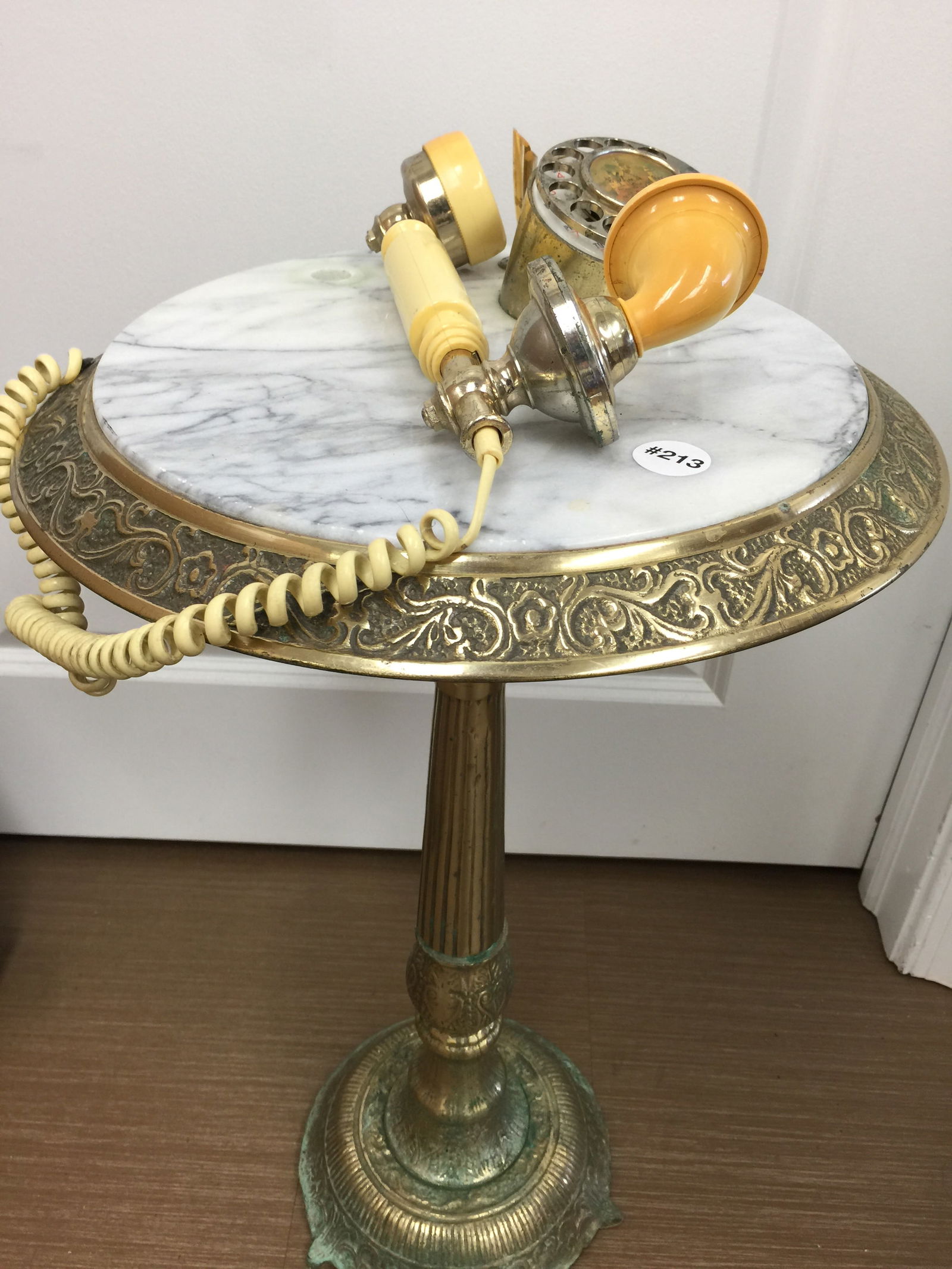 Marble & Brass Phone Stand: 23" x 15"