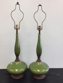 Pair of MId-Century Porcelain Table Lamps