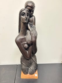 Signed Mother and Child Sculpture