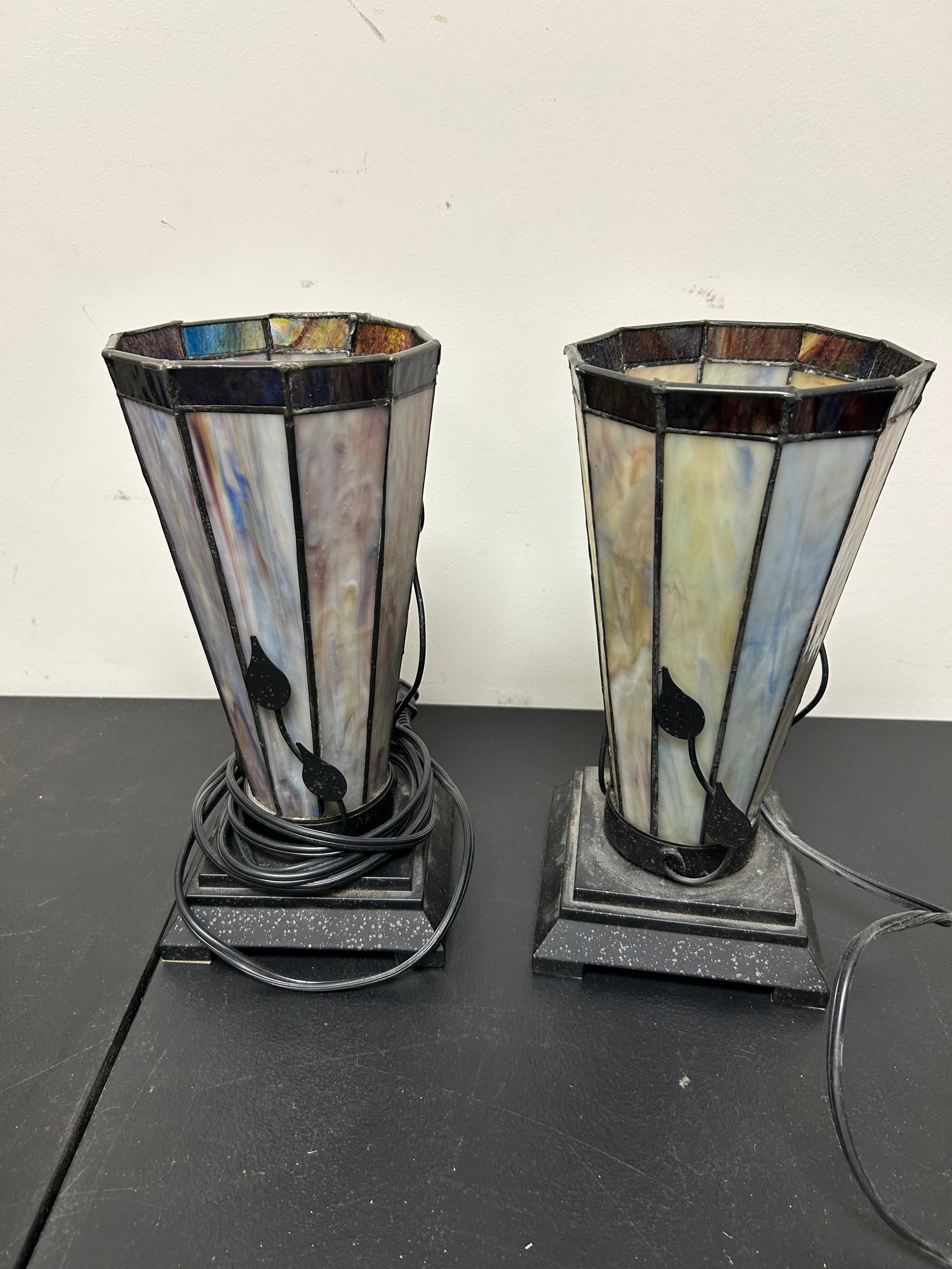 Pair of Arts & Crafts Style Lights: 11" x 16",
