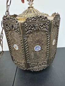 Art Deco Hanging Brass Light