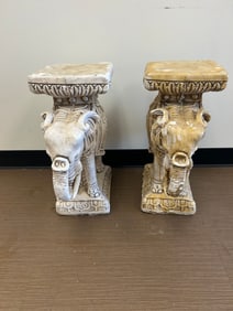 Pair of Elephant Garden Seats