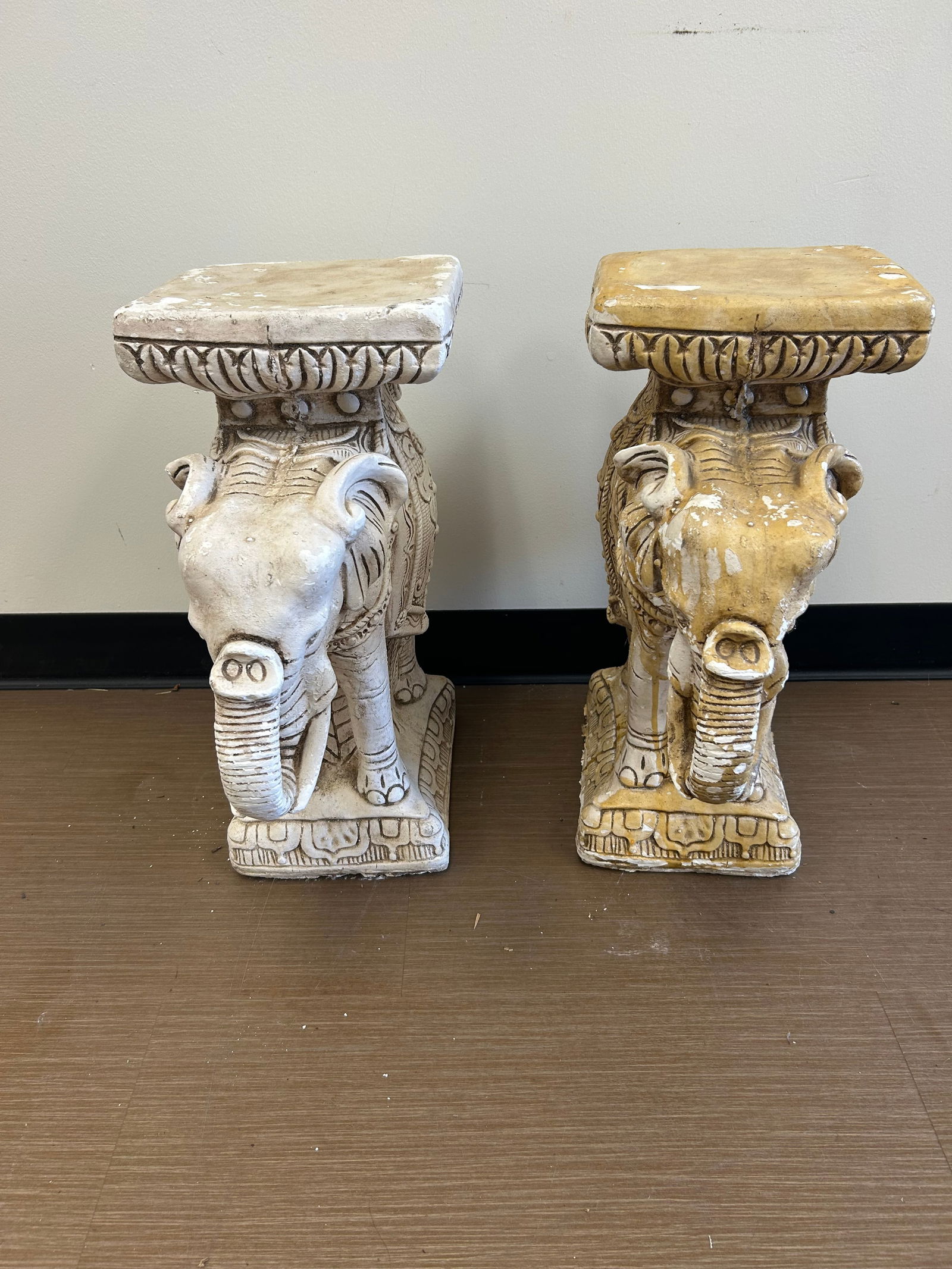 Pair of Elephant Garden Seats (1 of 5)