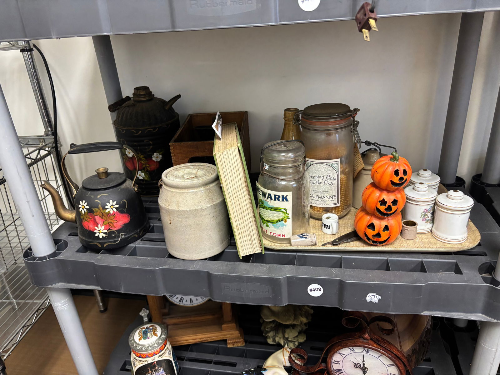 Country Style Lot: Includes jars, toleware and more.